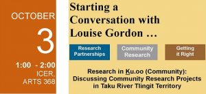 Starting a Conversation with Louise Gordon – Oct. 3, 2018